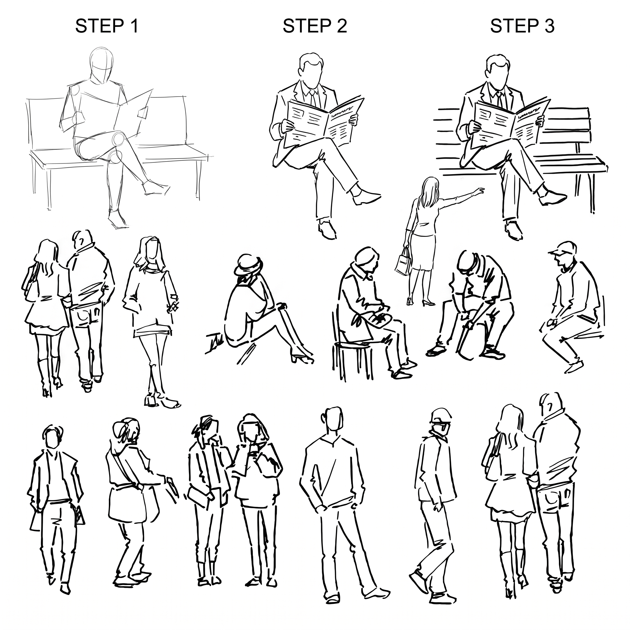 Learning Crowd Sketching One Small Figure at a Time