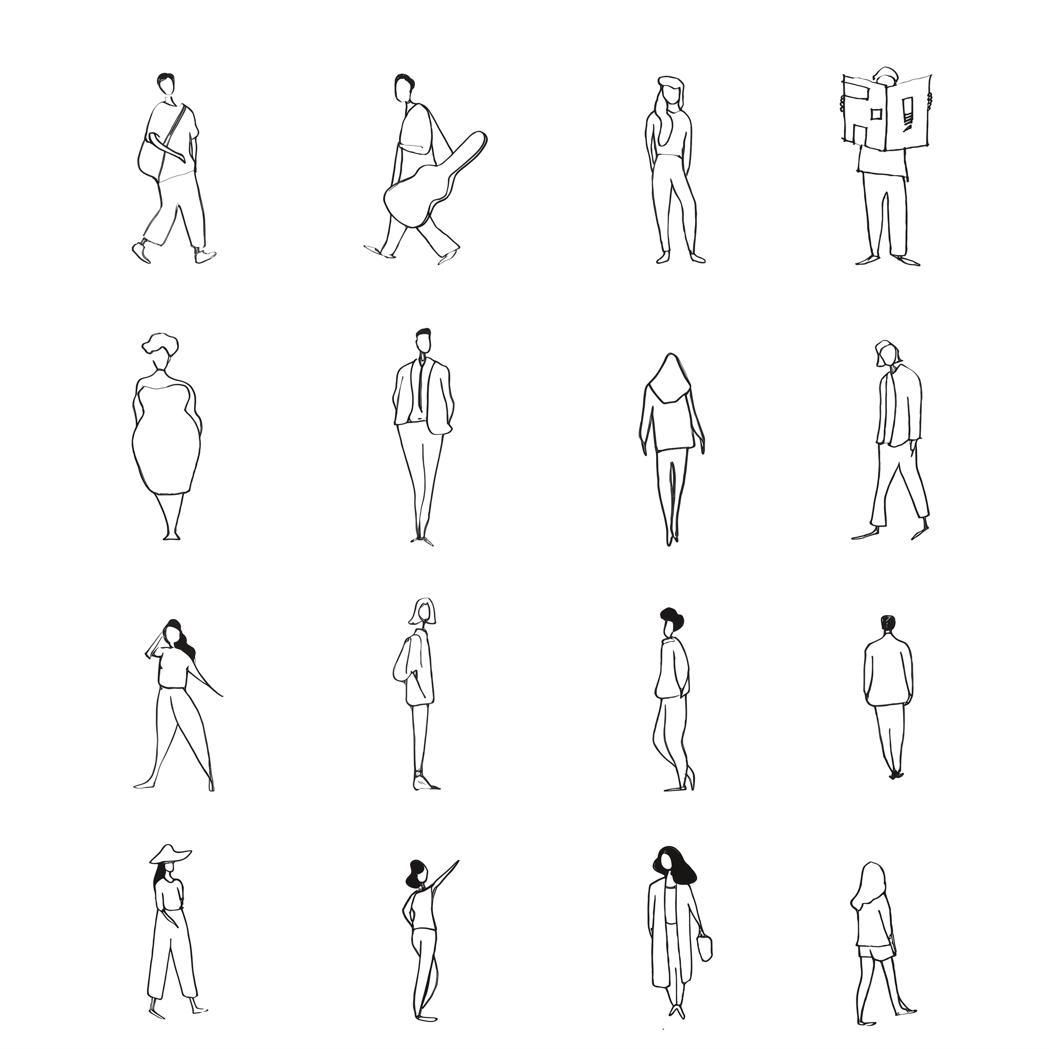 Tiny Figure Studies for Better Proportion and Silhouette