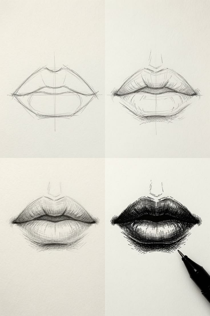 How I Build Realistic Lips with Value Instead of Heavy Outlines