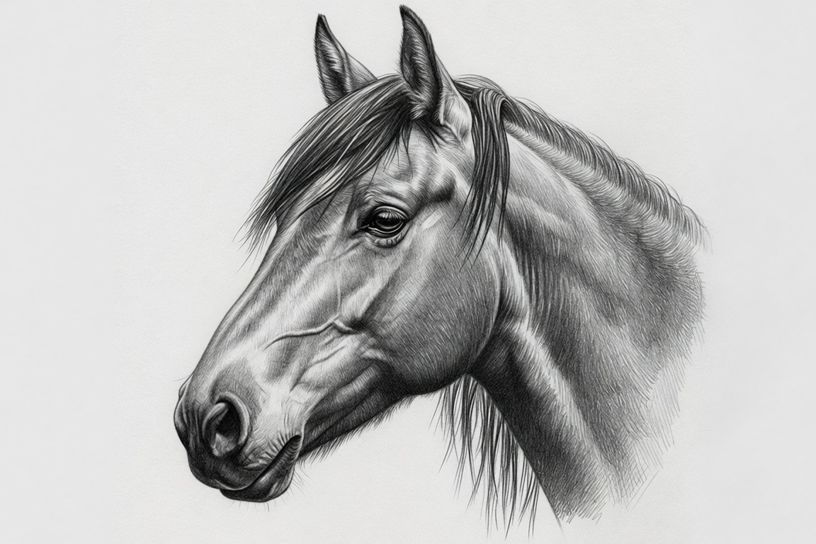Realistic horse drawing