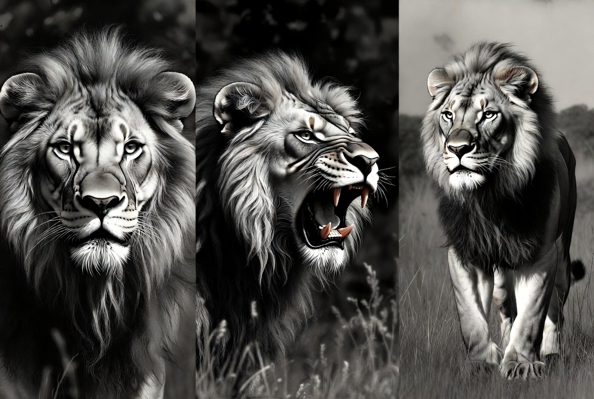 Lion face close-up study