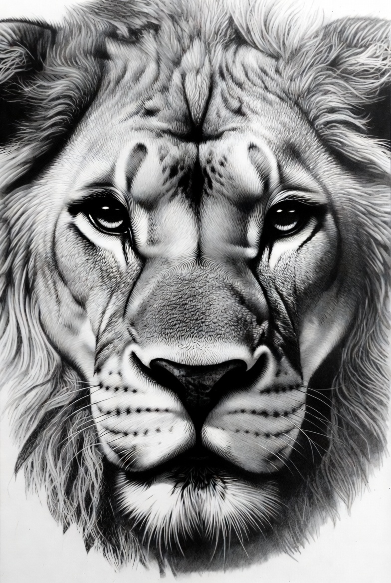 Finished lion study with mane
