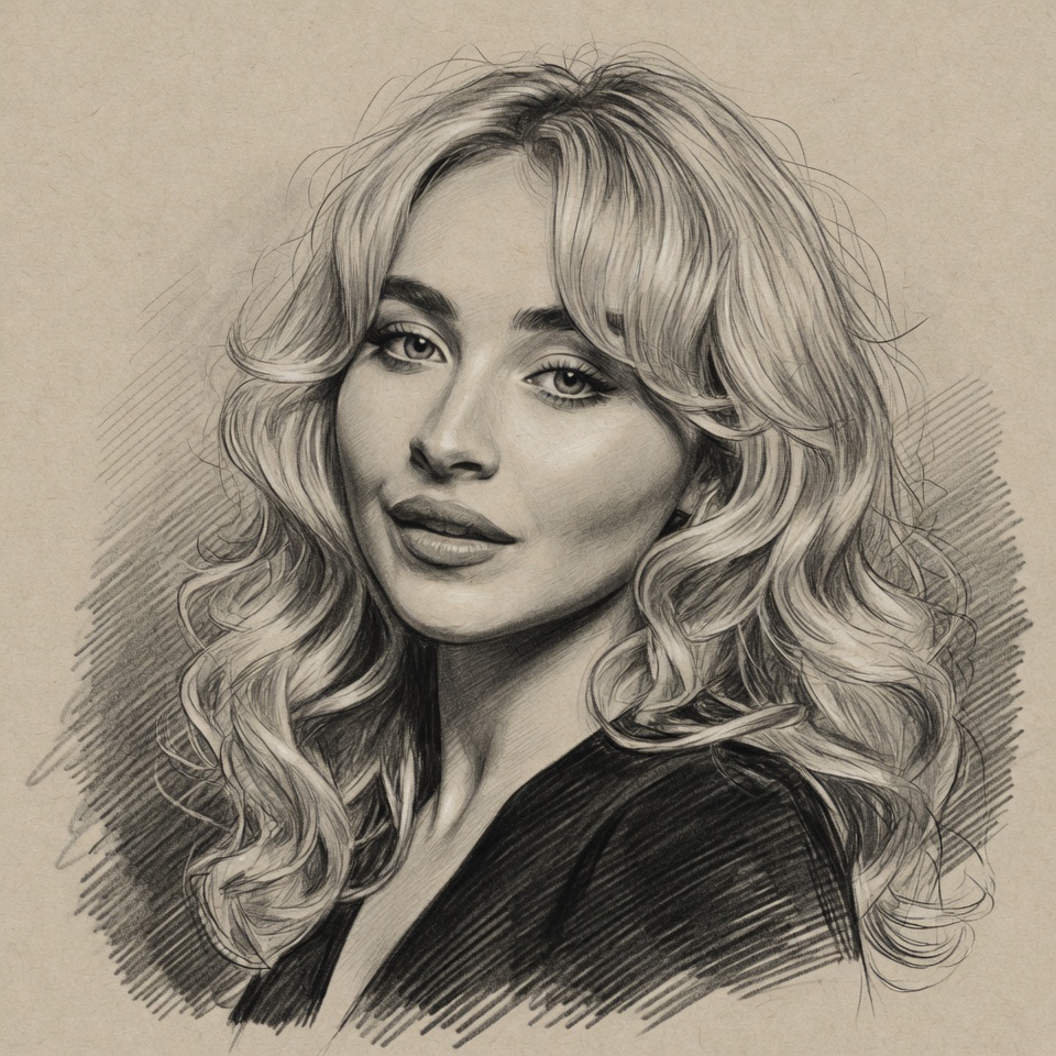 Realistic pencil portrait study