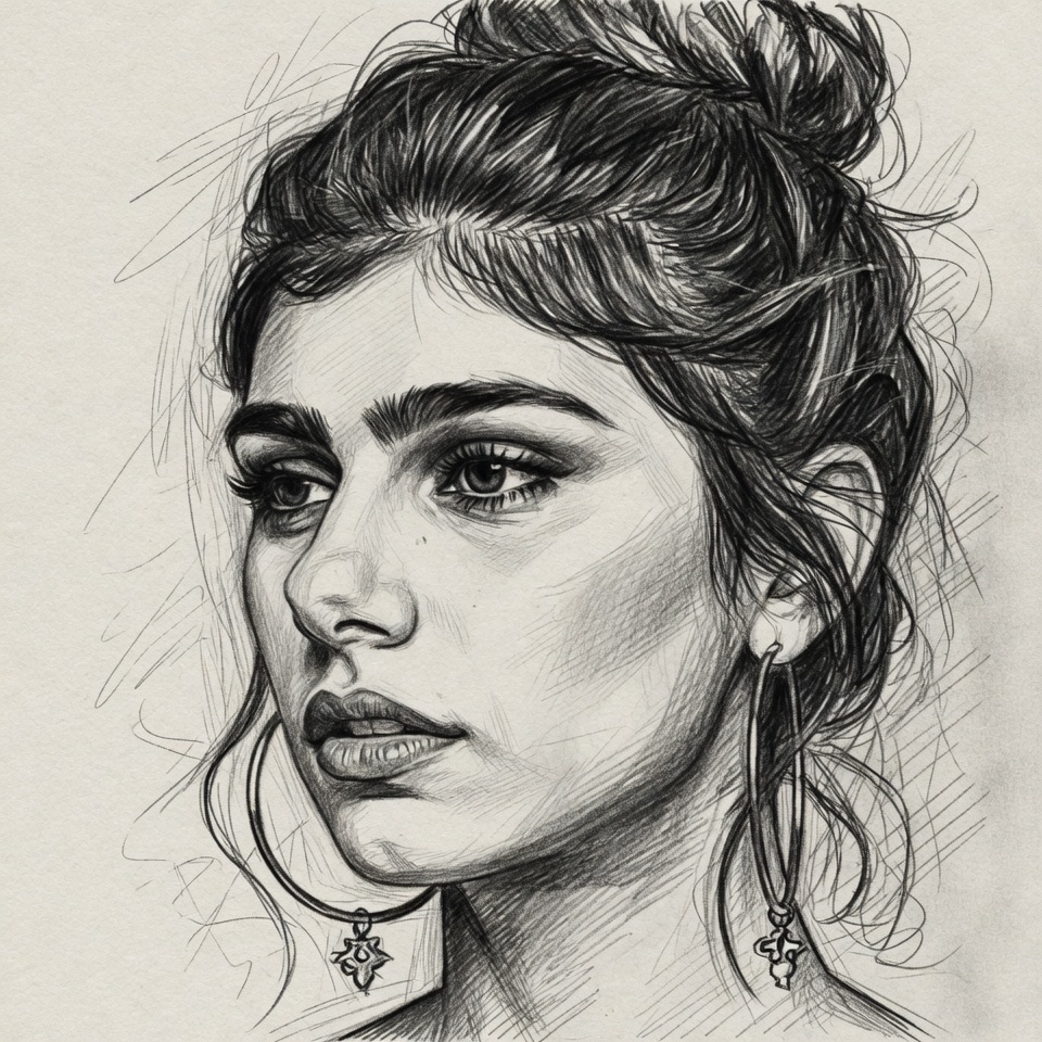 Realistic pencil portrait