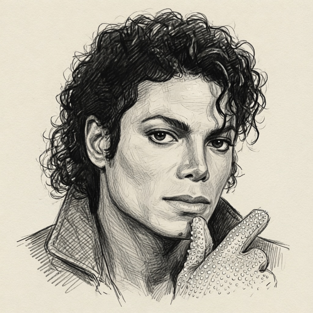 Realistic pencil portrait of Michael Jordan