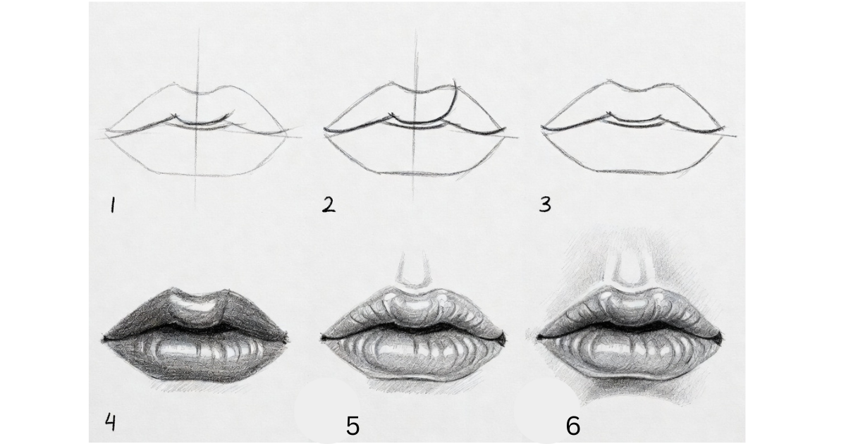 Realistic lips sketch