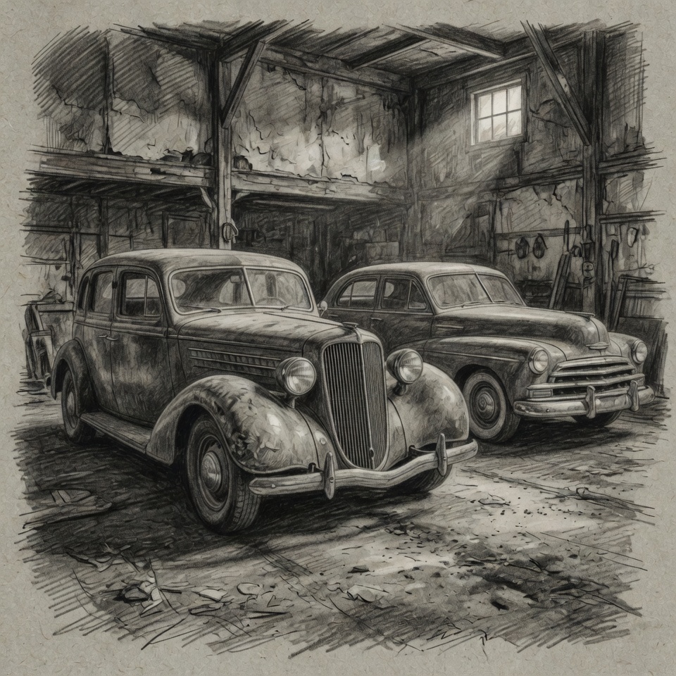 Vintage Car Sketch