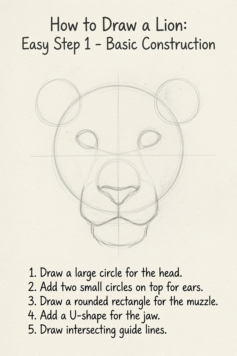 Basic lion head construction reference